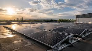 ground PV array installation factory rooftop bracket close-up