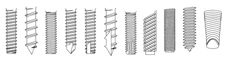 Points type of self tapping metal screws